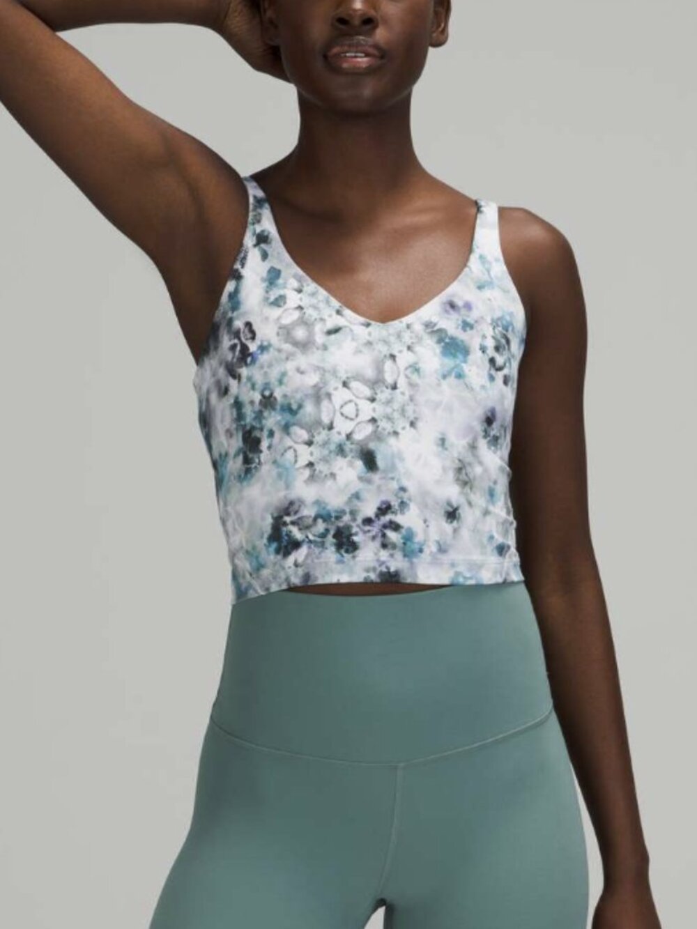 Lululemon Align Tank Crop Top Kaleidofloral Multi Nulu Blue White Built-In Bra 6